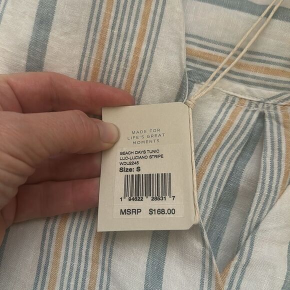 Faherty Beach Days Tunic Dress Luciano Stripe, Size S - Picture 7 of 11